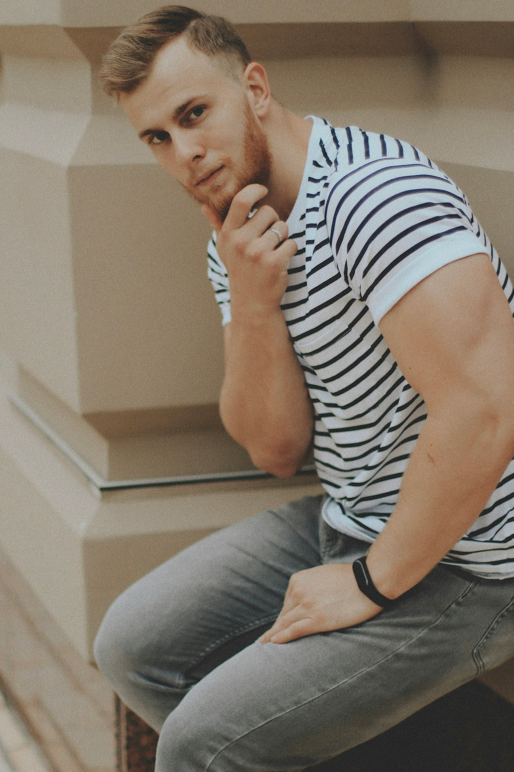 Breton Striped Top in Black Stripe