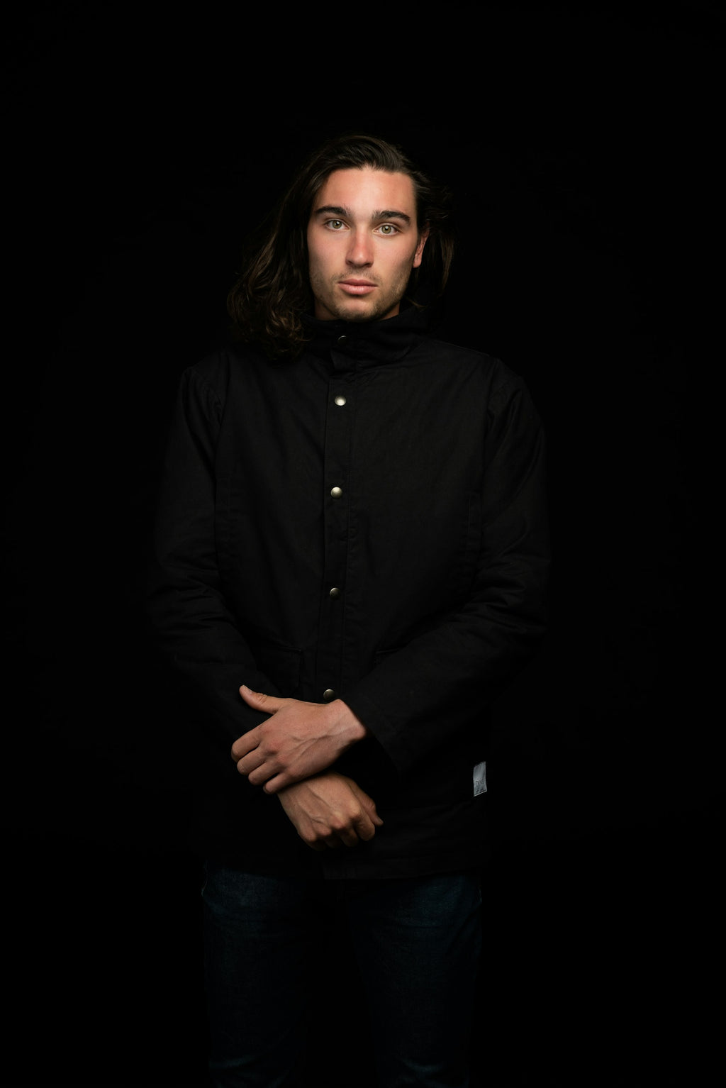 Canvas Chore Jacket in Black