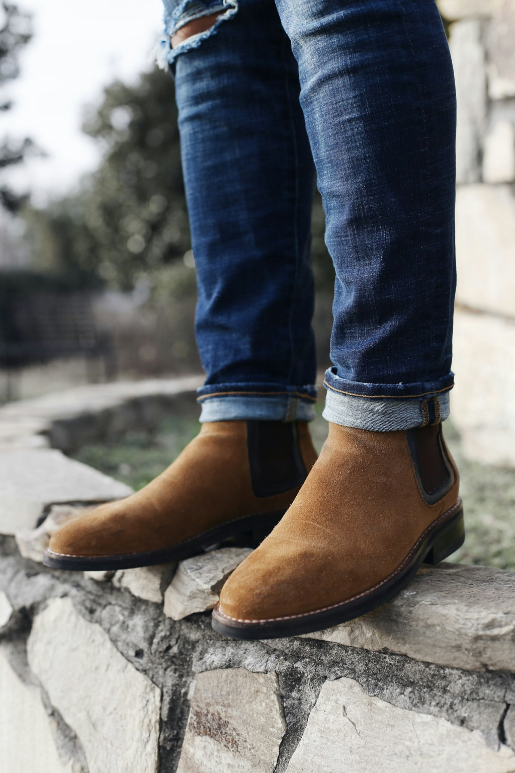 Chelsea Boot in Tan Suede