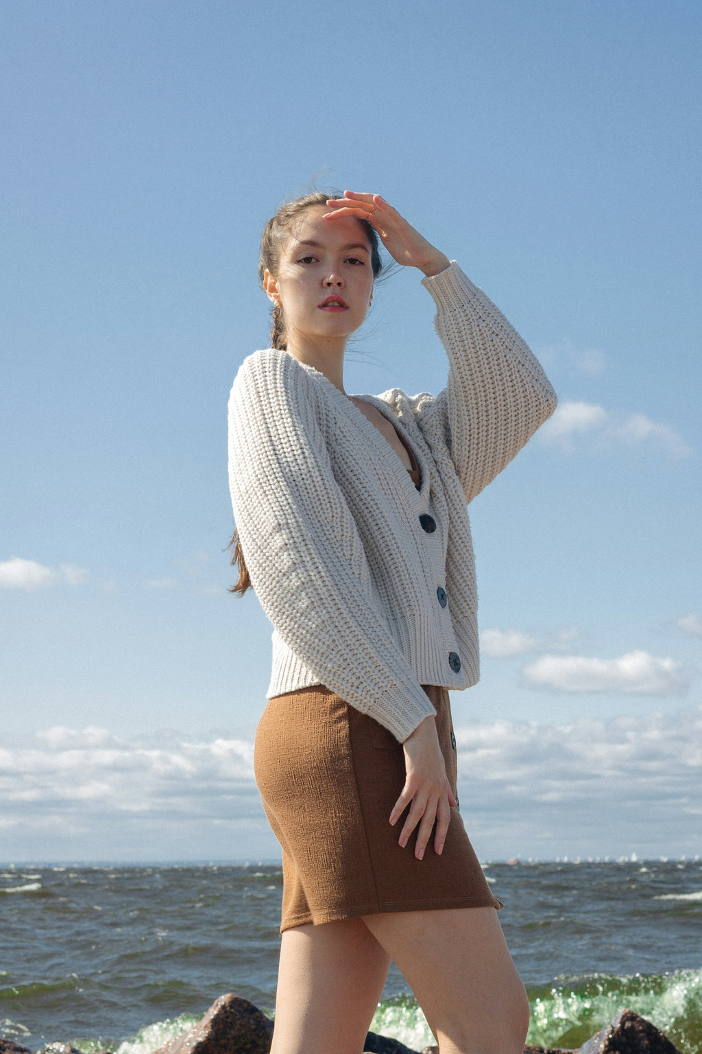 Lambswool Cardigan in Ivory