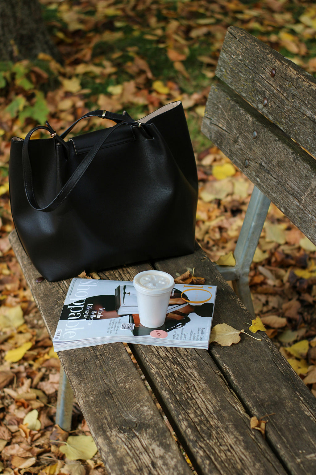 Leather Tote in Black