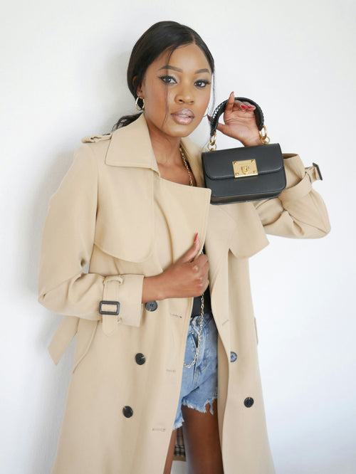 Belted Trench Coat in Stone