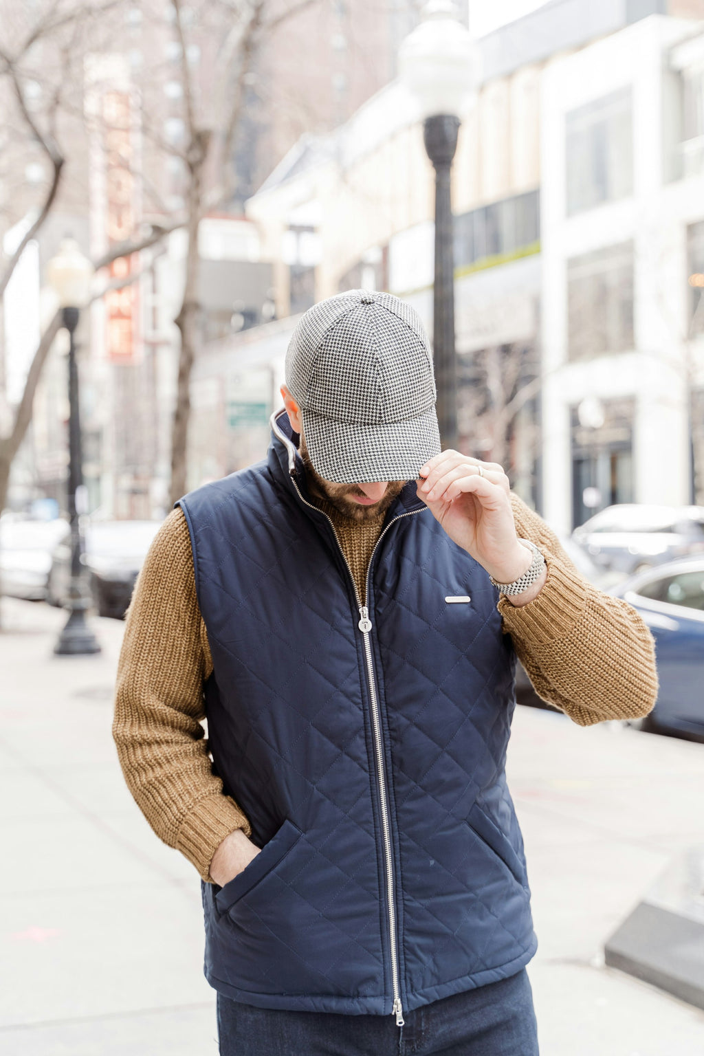 Quilted Gilet in Navy
