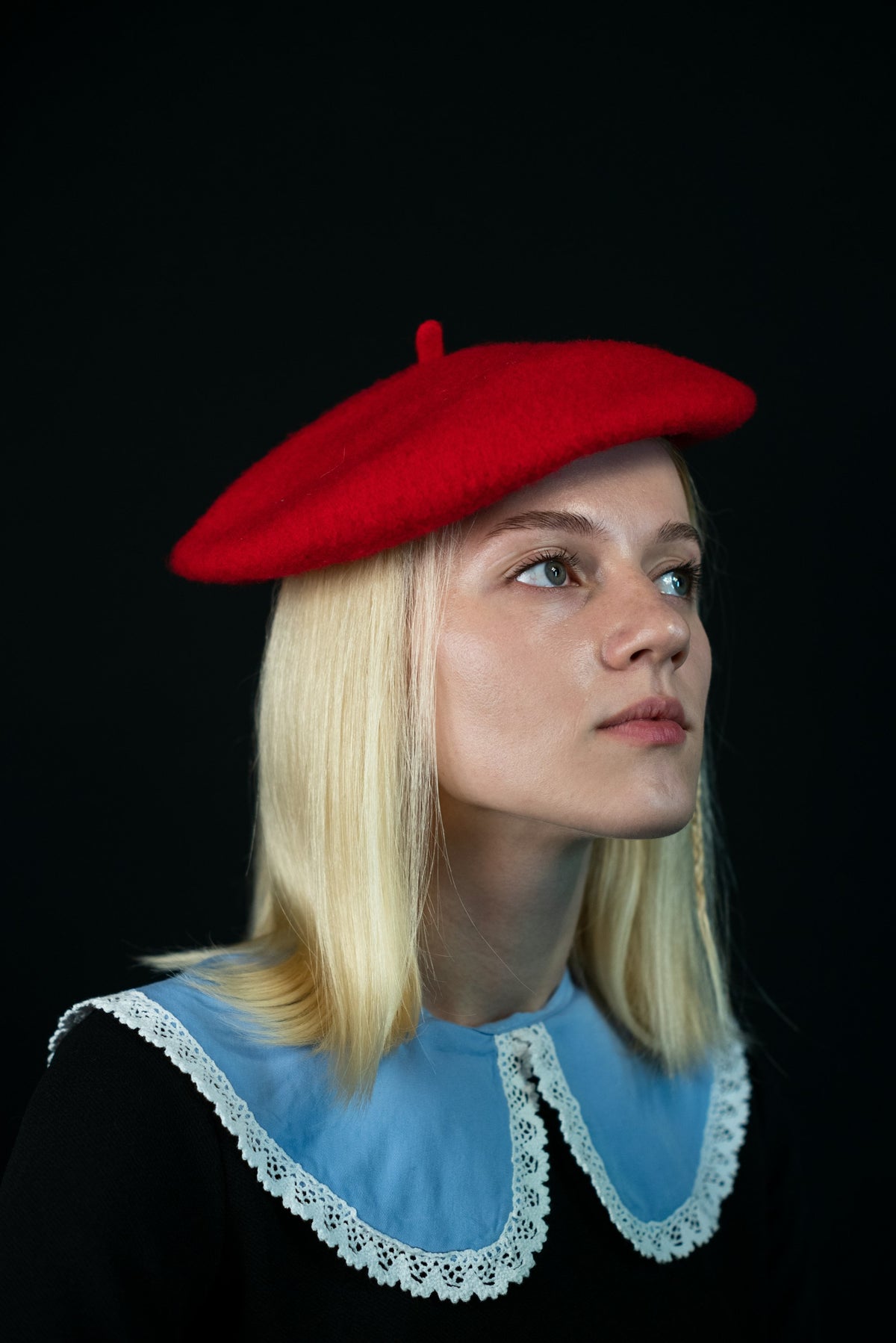 Wool Beret in Red