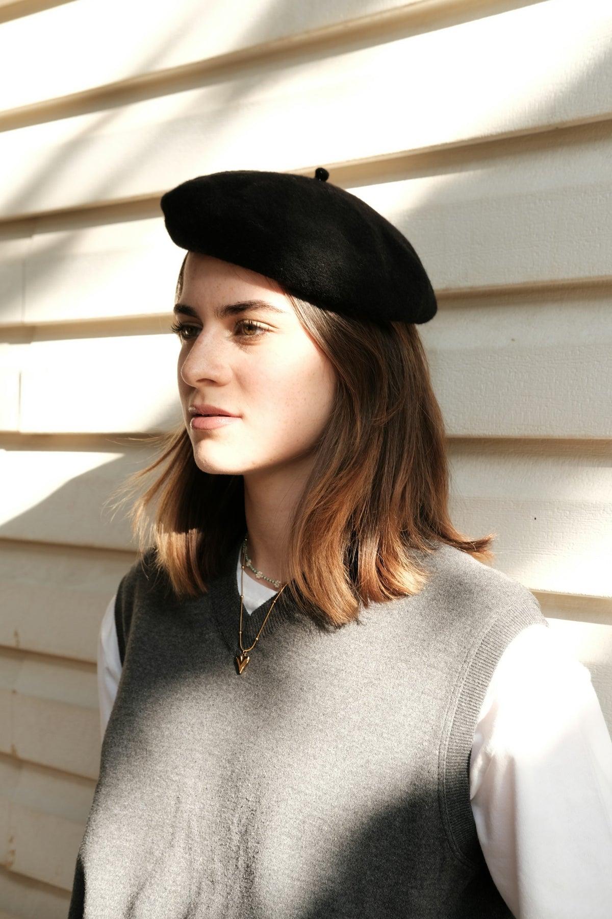 Wool Beret in Black